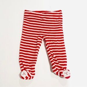 NWOT Koala Kids Newborn/Infant Striped Christmas Santa Footie Pants